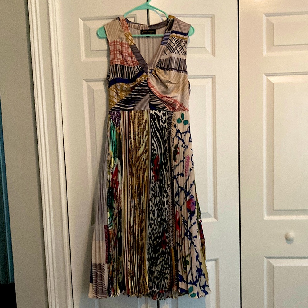 Jacinta dress, multicolor v-neck dress, Geisha Designs, Anthropologie.